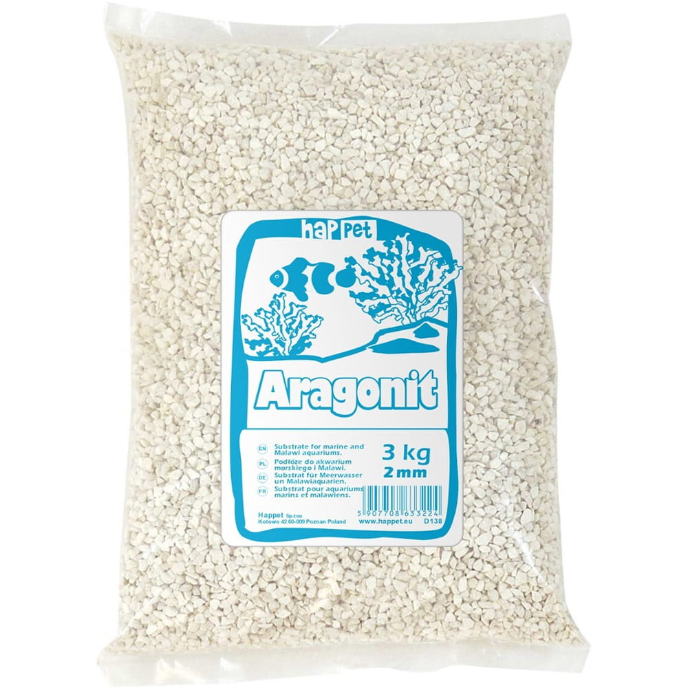 Happet Aragonit 1-2mm 3kg podłoże do akwarium morskiego